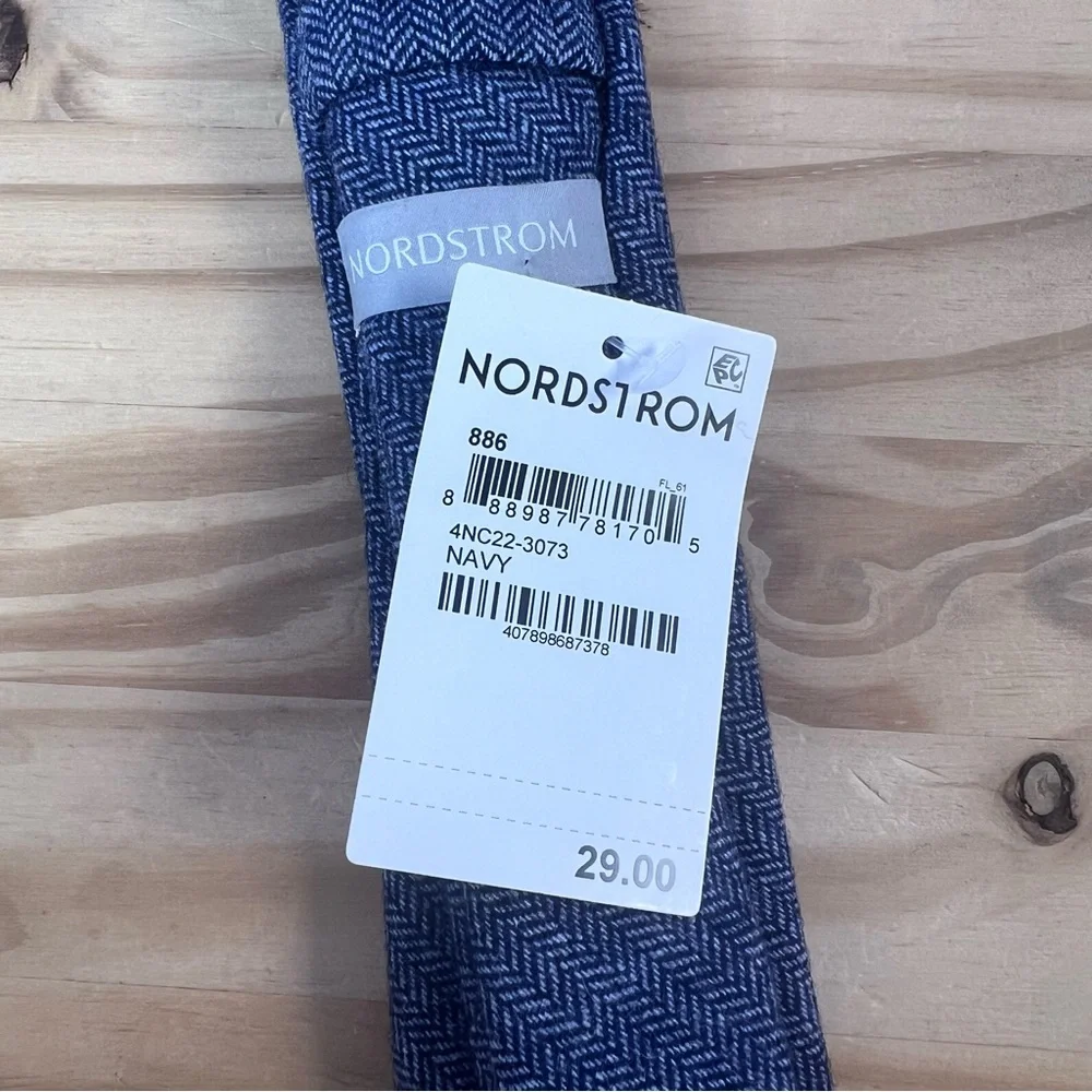 *2/$20* Nordstrom Navy Wool Blend Skinny Tie